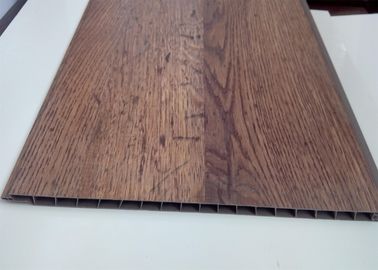 薄板にされたプロセスを使用して木の穀物ポリ塩化ビニールのプラスチック偽の壁