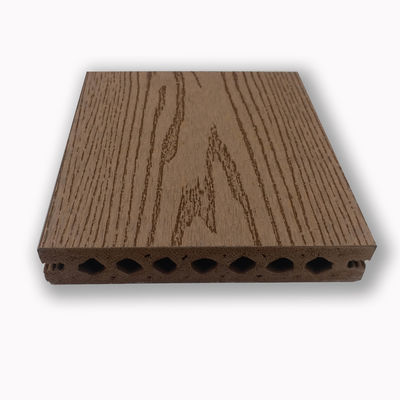 反スキッドWPCのdeckingの合成の床の敷物140 x 25mmの茶色のコーヒー灰色のチークの木製色